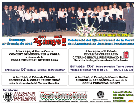 agenda Cartell 25aniv Coral Jaume Nun